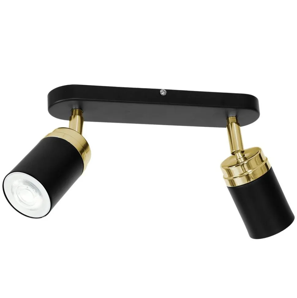 Nowoczesna lampa sufitowa czarno złota