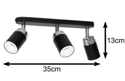 Nowoczesna lampa sufitowa czarna Reno x3