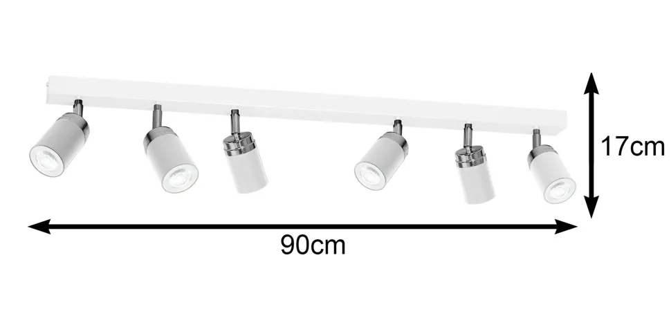 Nowoczesna lampa sufitowa biała Reno x6