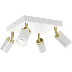 Nowoczesna lampa biało złota Reno x4 * Luminex