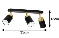 Nowoczesna lampa czarno złota Reno x3 * Luminex Hot
