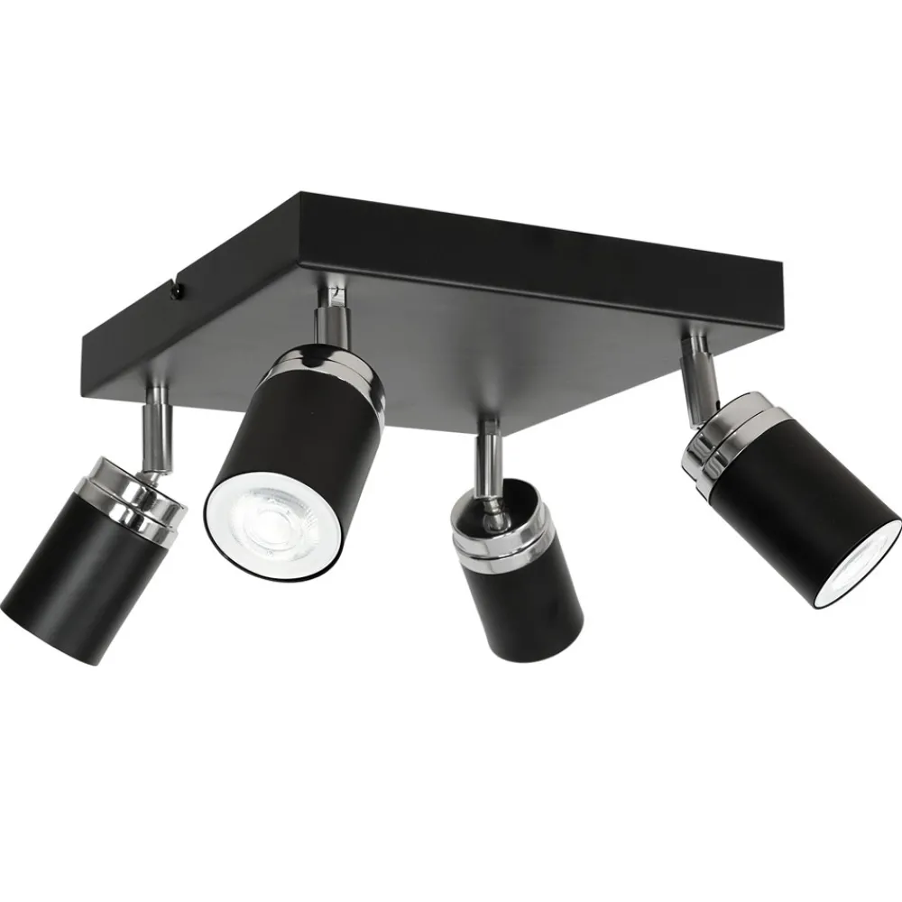 Nowoczesna lampa sufitowa czarna Reno x4 * Luminex Hot
