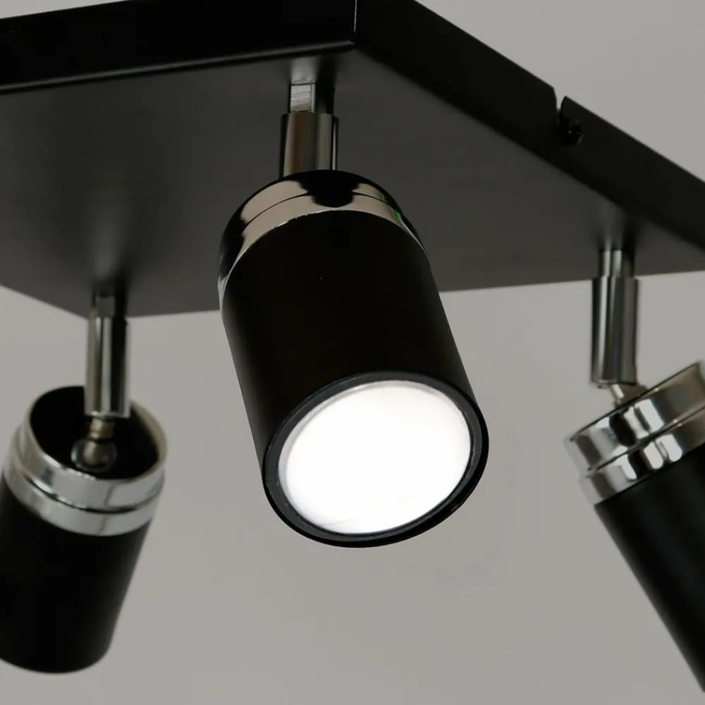Nowoczesna lampa sufitowa czarna Reno x4 * Luminex Hot