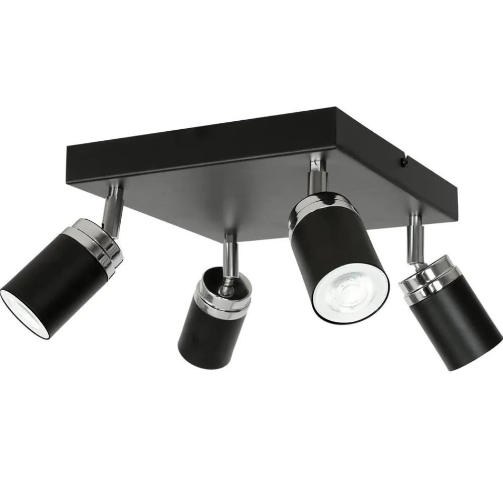 Nowoczesna lampa sufitowa czarna Reno x4 * Luminex Hot