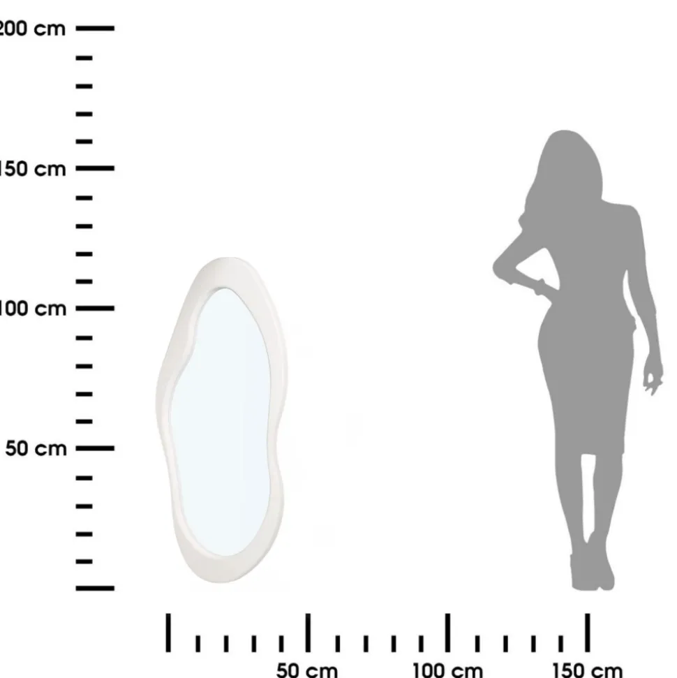 Nowoczesne lustro białe 120 cm