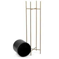 Nowoczesny kwietnik metalowy stojak złoto czarny 95 cm