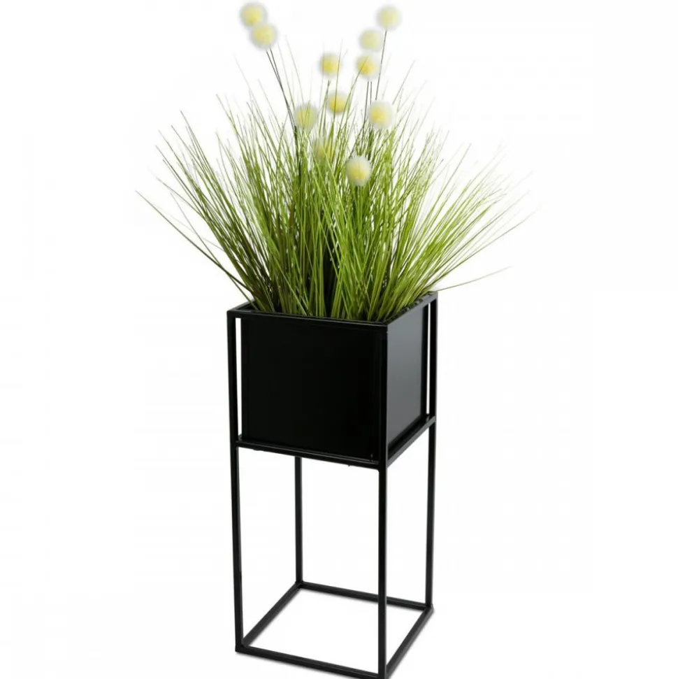 Nowoczesny kwietnik stojak czarny 50 cm LOFT