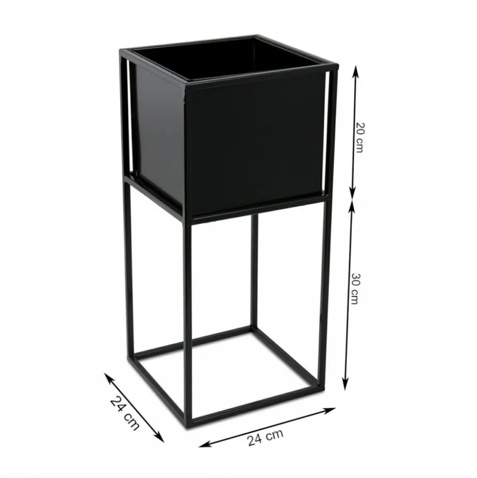 Nowoczesny kwietnik stojak czarny 50 cm LOFT