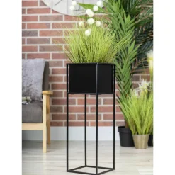 Nowoczesny kwietnik stojak czarny 70 cm LOFT