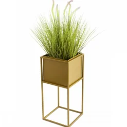 Nowoczesny kwietnik stojak złotym 50 cm GLAM