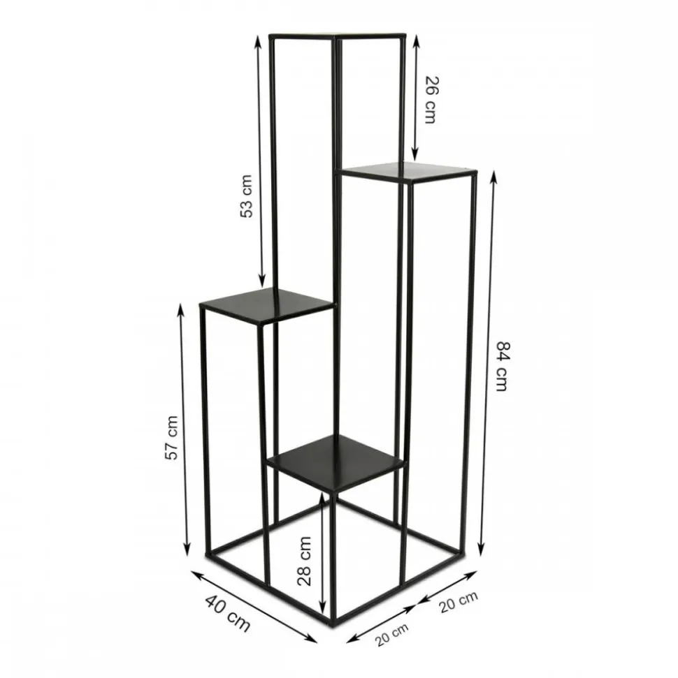 Nowoczesny kwietnik stojak czarny 110 cm LOFT