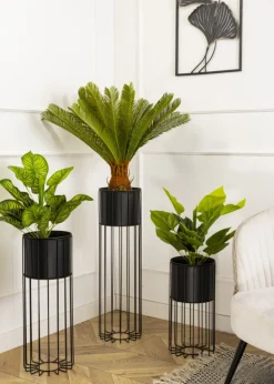 Nowoczesny kwietnik z osłonką 42 cm LOFT metalowy