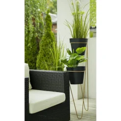 Nowoczesny potrójny kwietnik 95 cm złoty GLAM