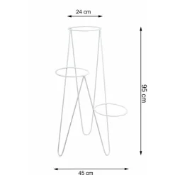 Nowoczesny potrójny kwietnik 95 cm biały GLAM
