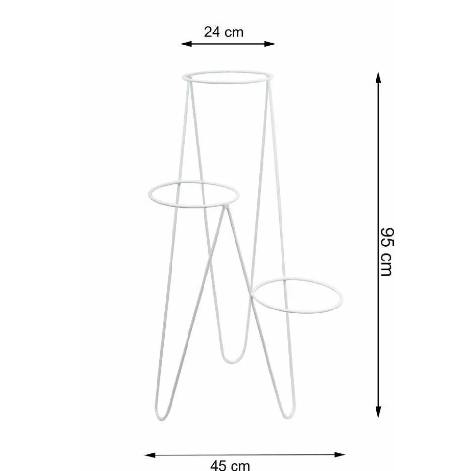 Nowoczesny potrójny kwietnik 95 cm biały GLAM