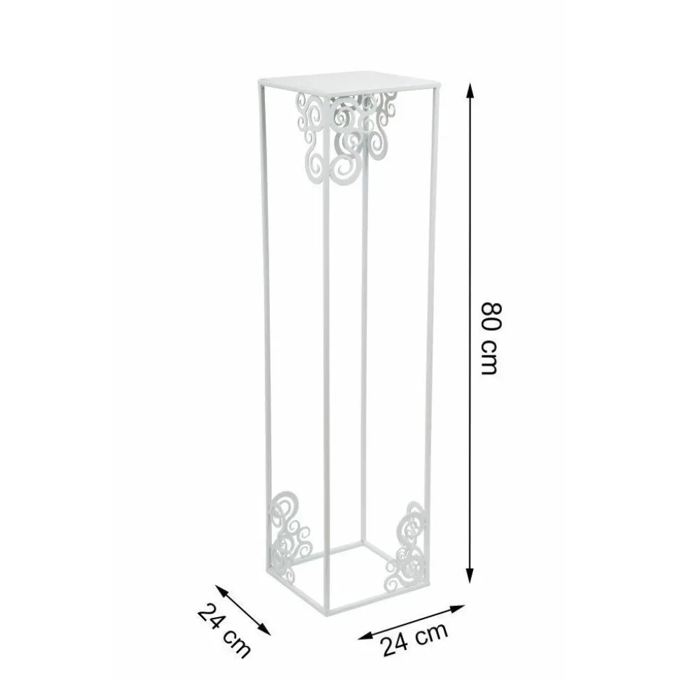 Nowoczesny stojący kwietnik 80cm biały LOFT