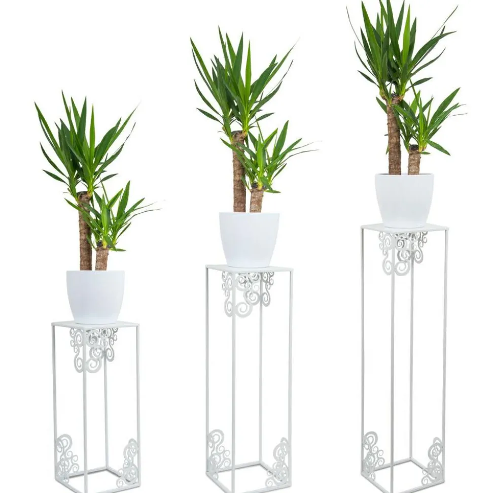Nowoczesny stojący kwietnik 80cm biały LOFT
