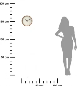 Nowoczesny Zegar ścienny biało beżowy 30 cm