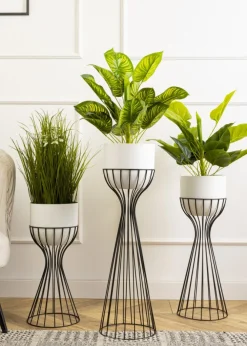 Nowoczesny kwietnik czarno biały 68 cm LOFT * HowHomely Hot