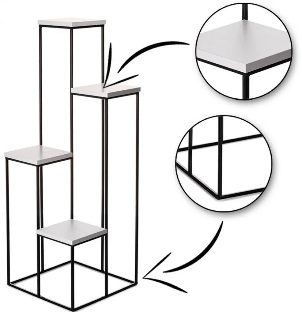 Nowoczesny kwietnik czarno biały 110 cm LOFT * HowHomely Hot