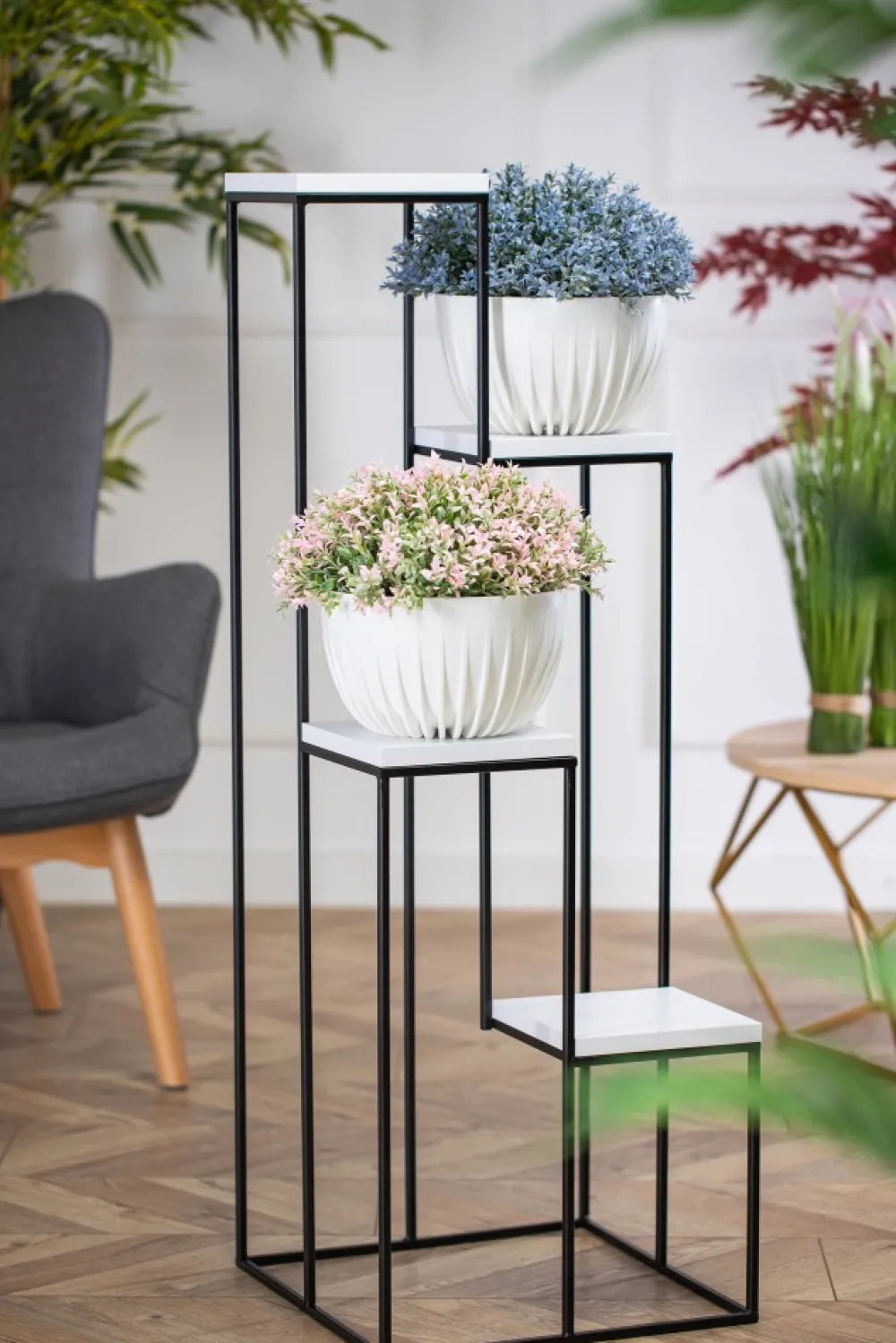 Nowoczesny kwietnik czarno biały 110 cm LOFT * HowHomely Hot