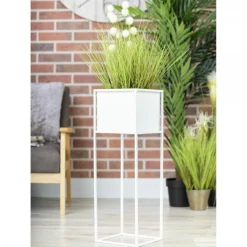 Nowoczesny kwietnik stojak biały 70 cm GLAM * HowHomely Online