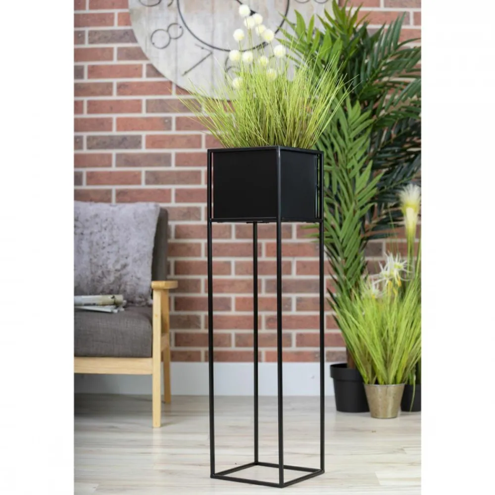 Nowoczesny kwietnik stojak czarny 90 cm LOFT * HowHomely Best