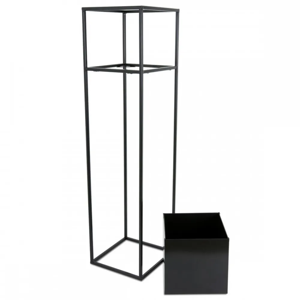 Nowoczesny kwietnik stojak czarny 90 cm LOFT * HowHomely Best