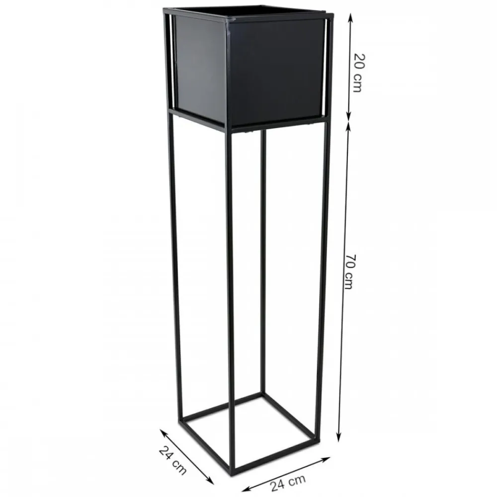 Nowoczesny kwietnik stojak czarny 90 cm LOFT * HowHomely Best