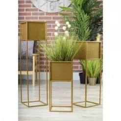 Nowoczesny kwietnik stojak złotym 70 cm GLAM * HowHomely Sale