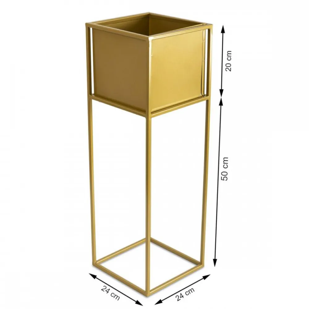 Nowoczesny kwietnik stojak złotym 70 cm GLAM * HowHomely Sale