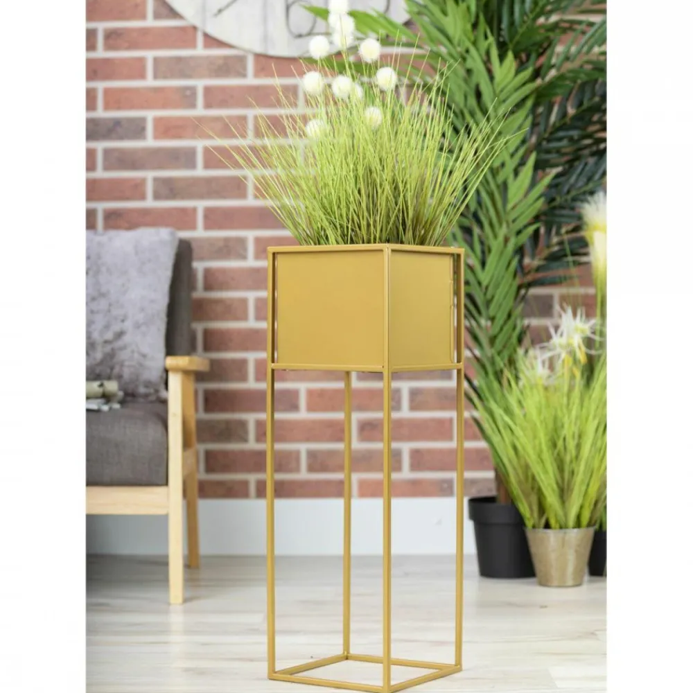 Nowoczesny kwietnik stojak złotym 70 cm GLAM * HowHomely Sale