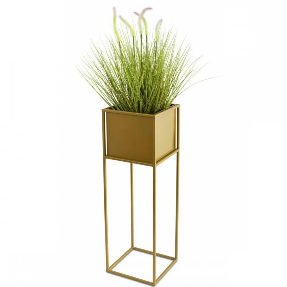Nowoczesny kwietnik stojak złotym 70 cm GLAM * HowHomely Sale