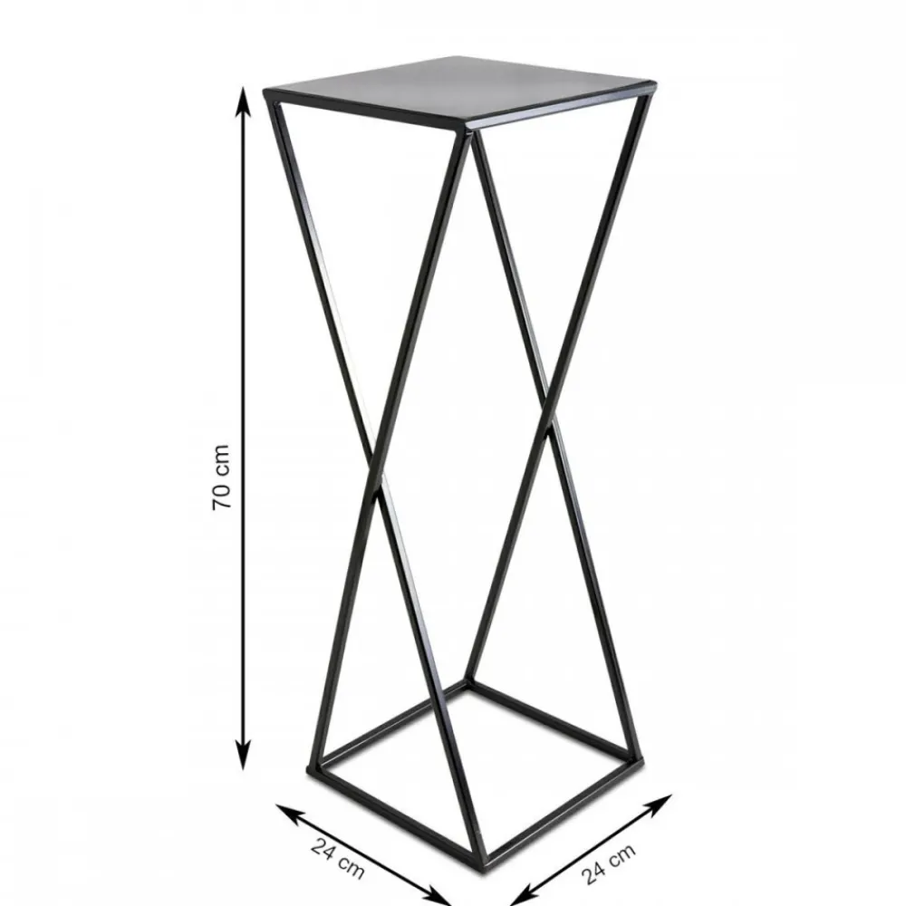 Nowoczesny kwietnik stojący 70 cm czarny LOFT * HowHomely