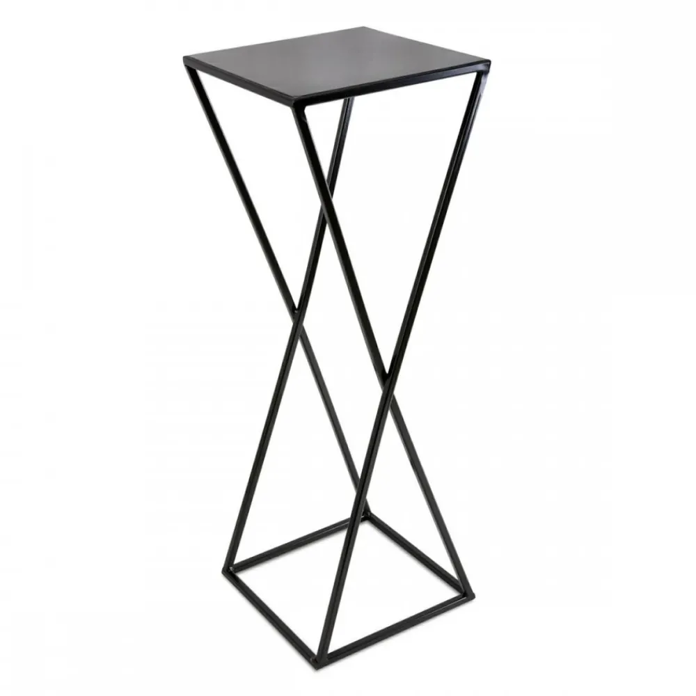 Nowoczesny kwietnik stojący 70 cm czarny LOFT * HowHomely