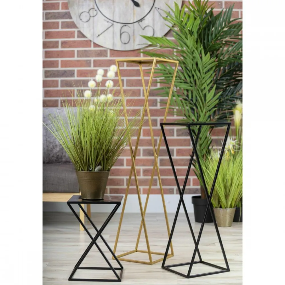 Nowoczesny kwietnik stojący 70 cm czarny LOFT * HowHomely