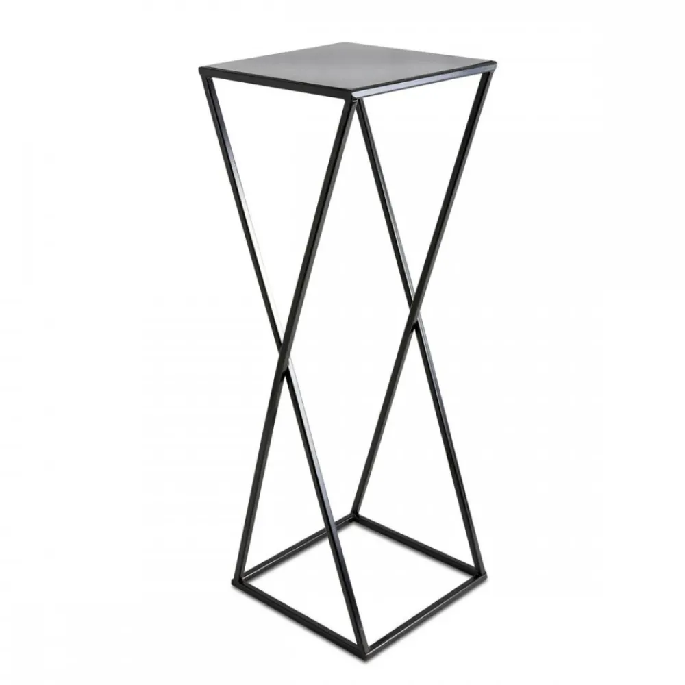 Nowoczesny kwietnik stojący 70 cm czarny LOFT * HowHomely