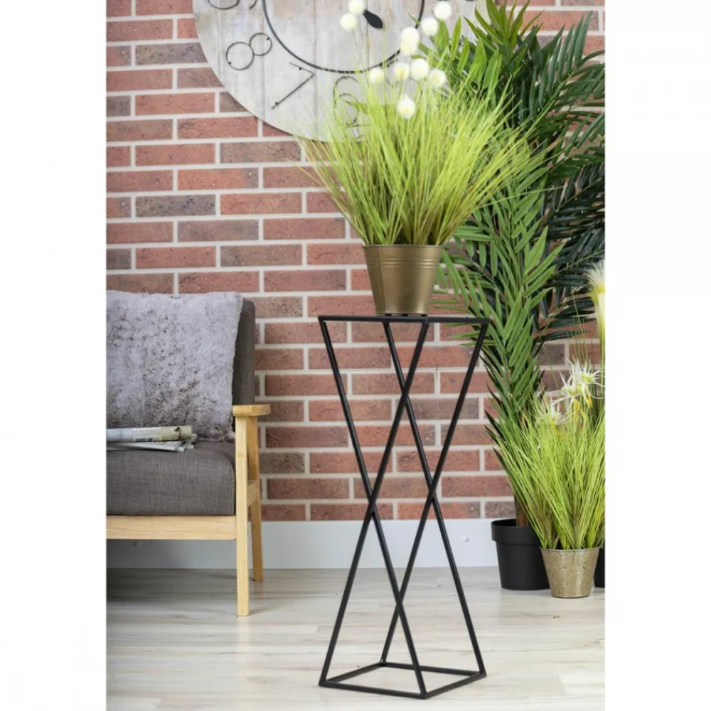Nowoczesny kwietnik stojący 70 cm czarny LOFT * HowHomely