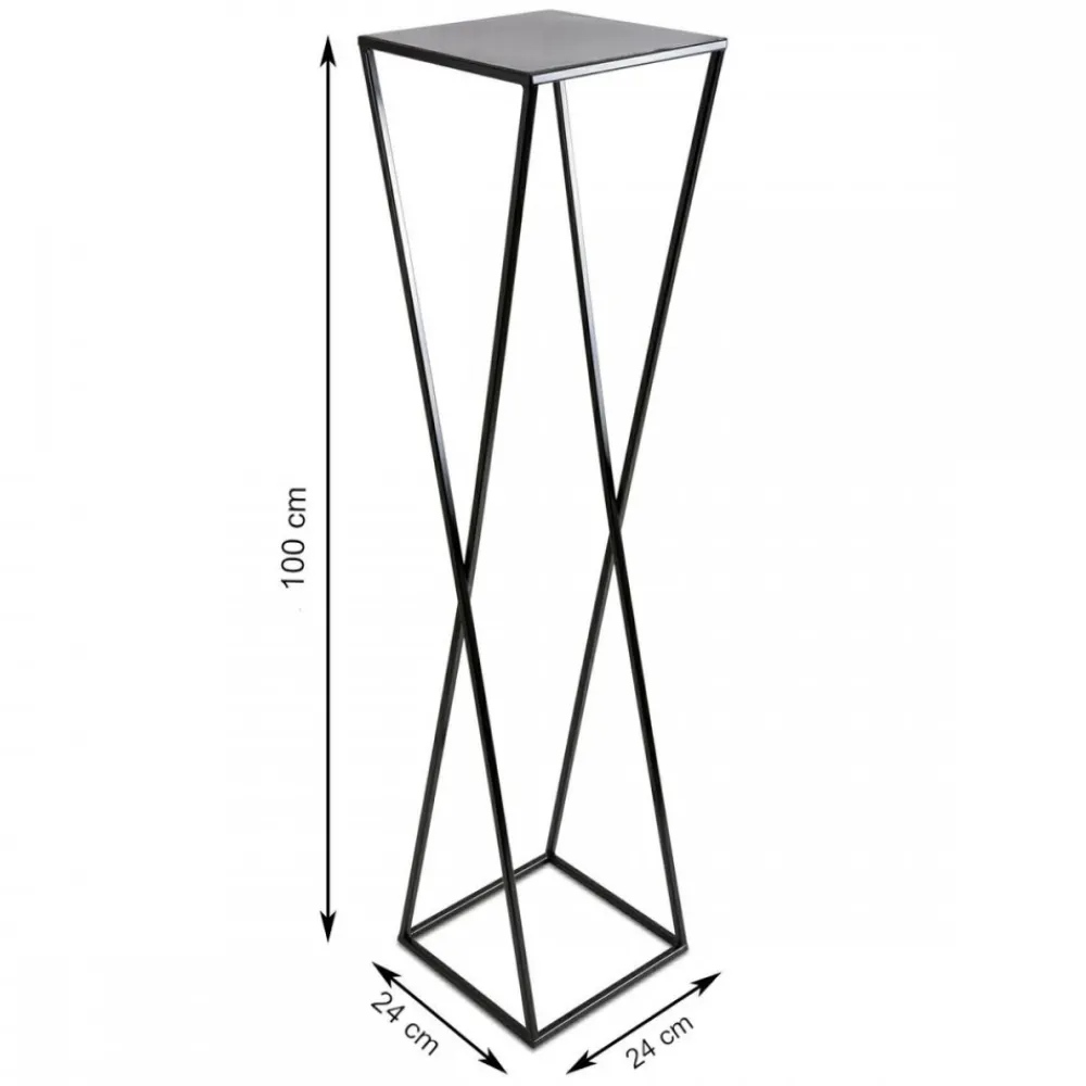 Nowoczesny kwietnik stojący 100 cm czarny * HowHomely Discount