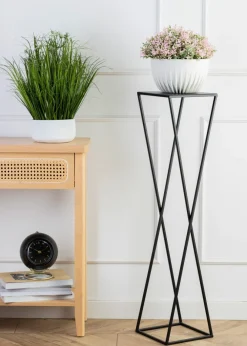 Nowoczesny kwietnik stojący 100 cm czarny * HowHomely Discount