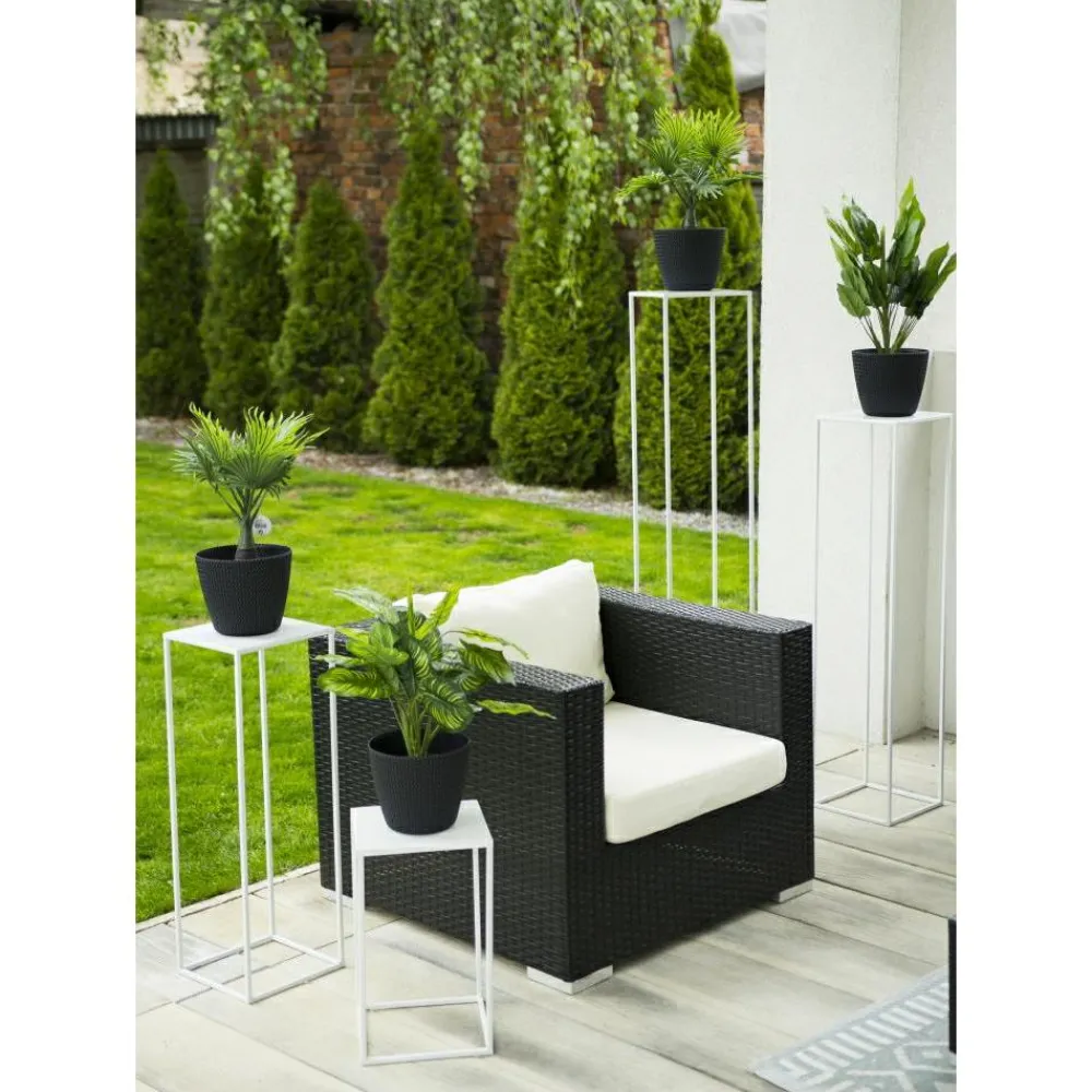 Nowoczesny kwietnik stojący 40 cm biały GLAM * HowHomely