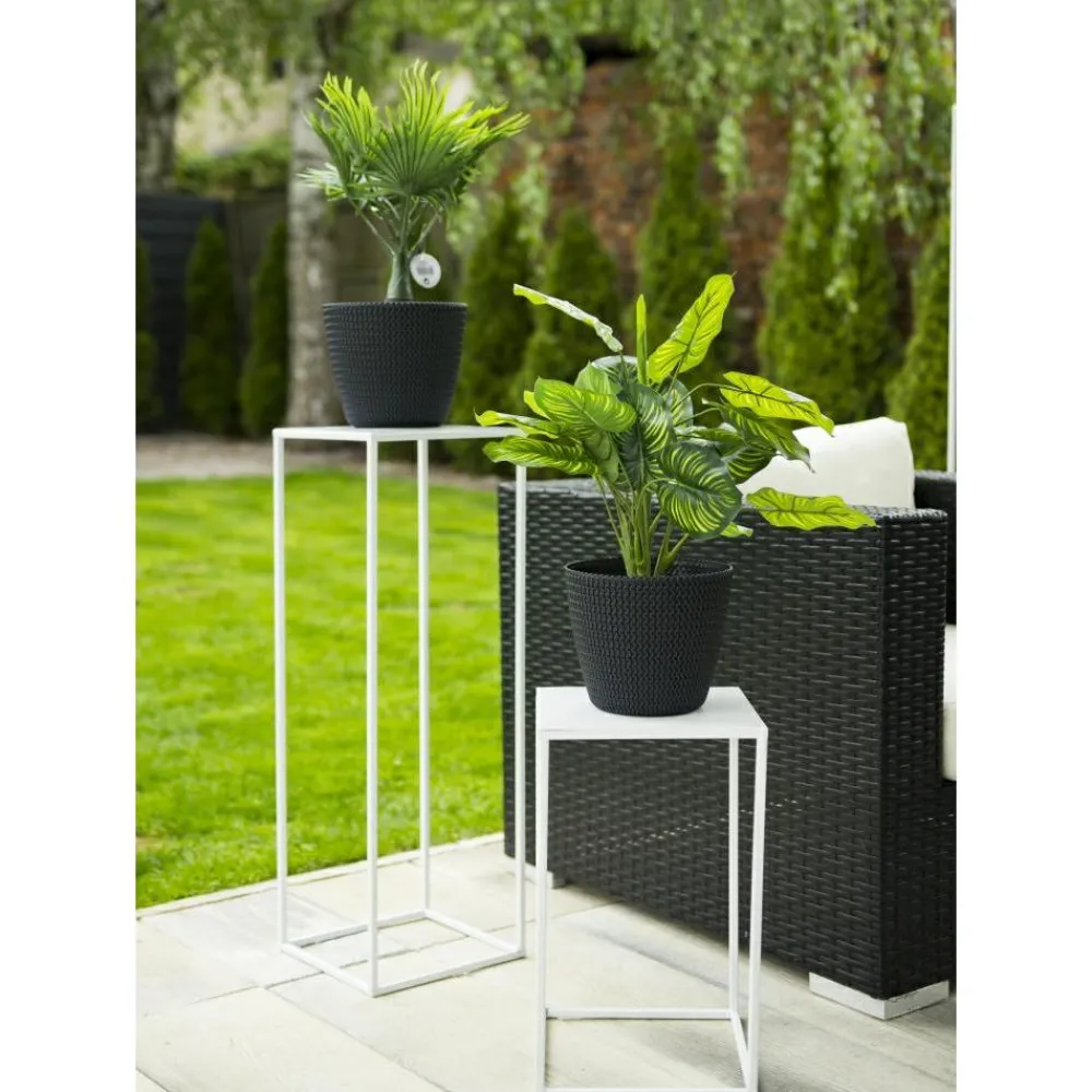 Nowoczesny kwietnik stojący 40 cm biały GLAM * HowHomely