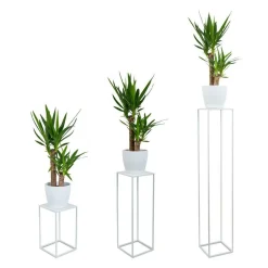 Nowoczesny kwietnik stojący 40 cm biały GLAM * HowHomely