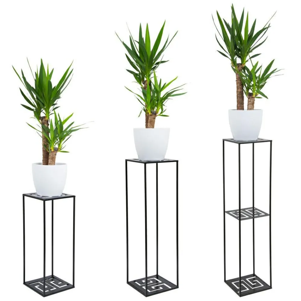 Nowoczesny stojący kwietnik czarny 60 cm LOFT * HowHomely Online