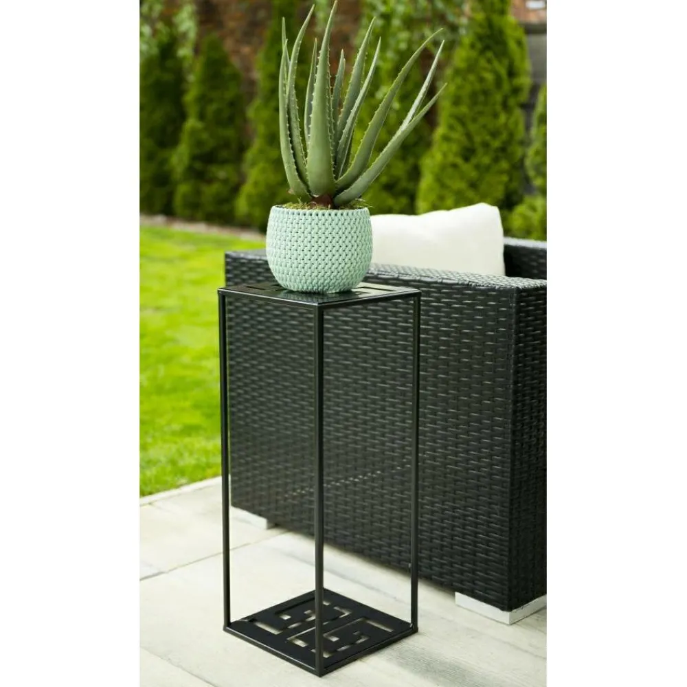 Nowoczesny stojący kwietnik czarny 60 cm LOFT * HowHomely Online