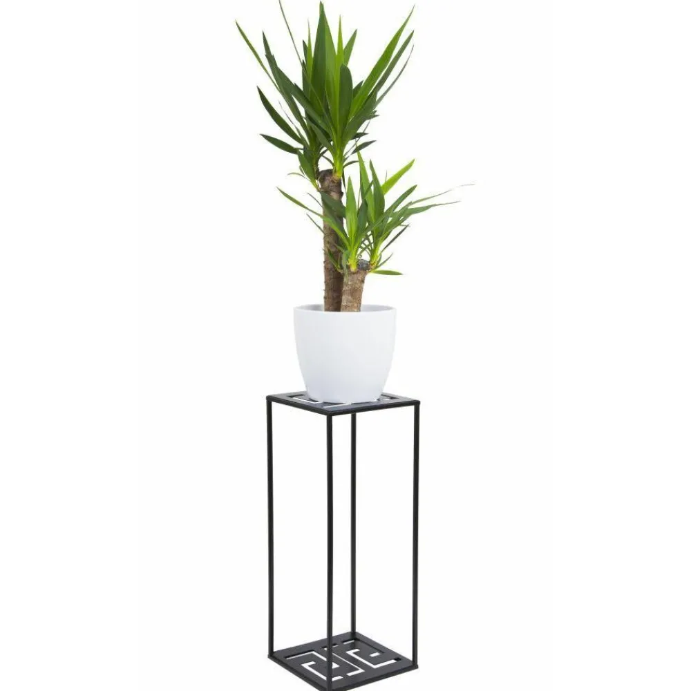 Nowoczesny stojący kwietnik czarny 60 cm LOFT * HowHomely Online