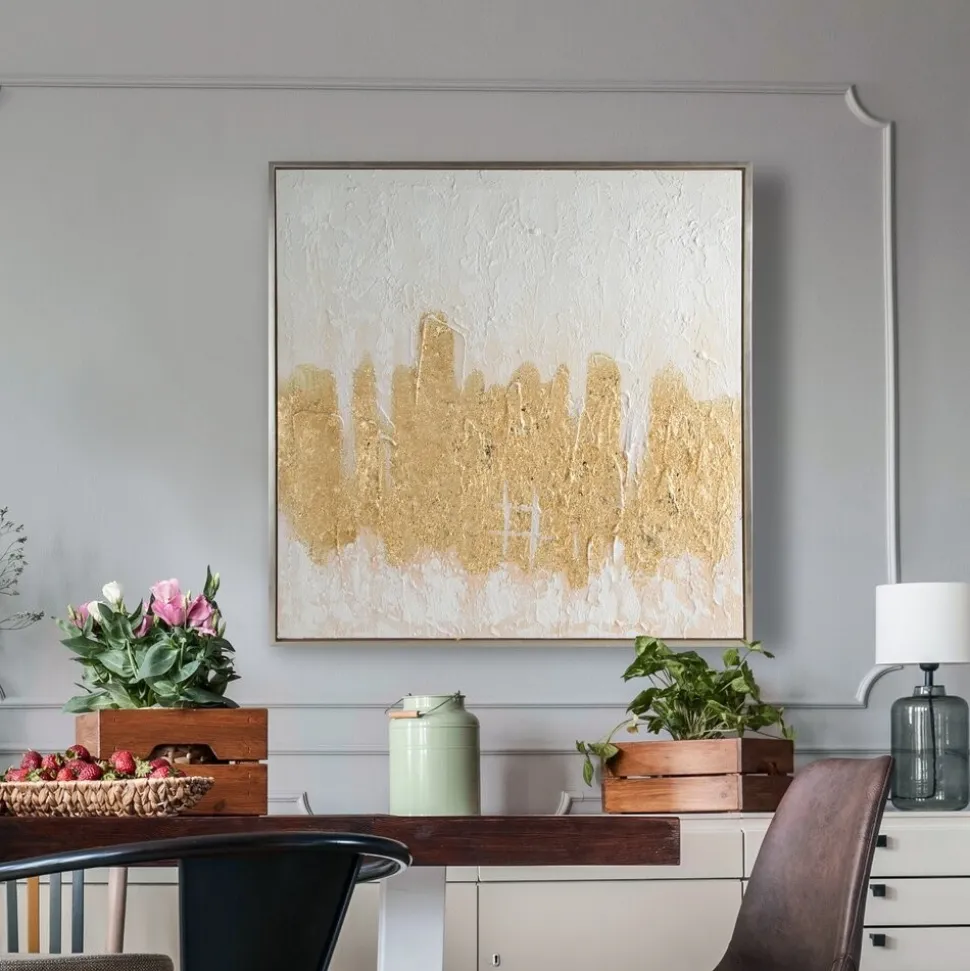 Obraz 643 80x80 cm abstrakcja ze złotem