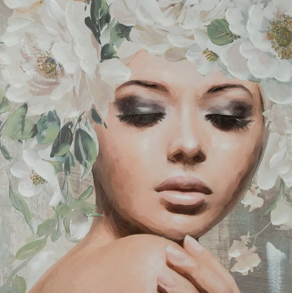 Obraz 573B 80x120 cm kobieta z kwiatami