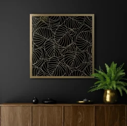 Obraz LILI2 53x53 cm złote liście
