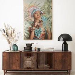 Obraz 574B 80x120 cm kobieta z papugą * EUROFIRANY B.B. Choczyńscy Sp.J. Sale